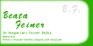 beata feiner business card
